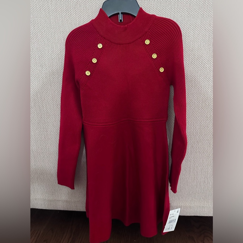 Red sweater dress
